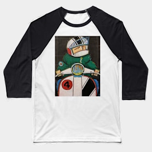 Retro Scooter, Classic Scooter, Scooterist, Scootering, Scooter Rider, Mod Art Baseball T-Shirt